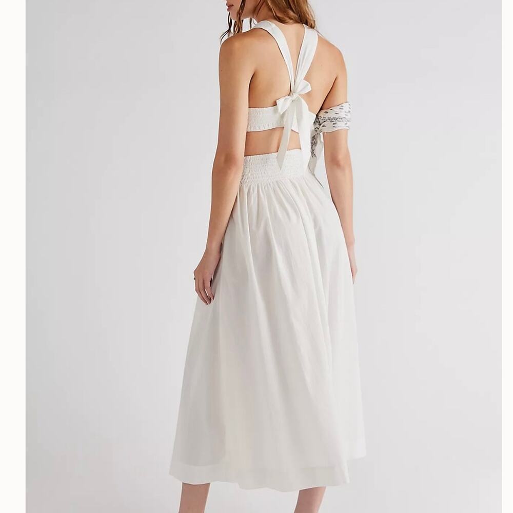 Free People Cream Halter Crop Top and Midi Skirt Set - Picture 2 of 5